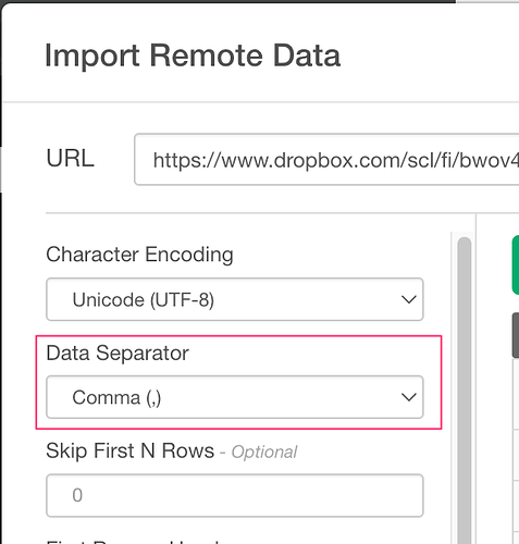 Remote CSV Import - Data Separator