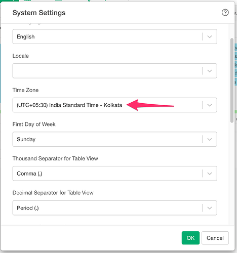 Time Zone Settings