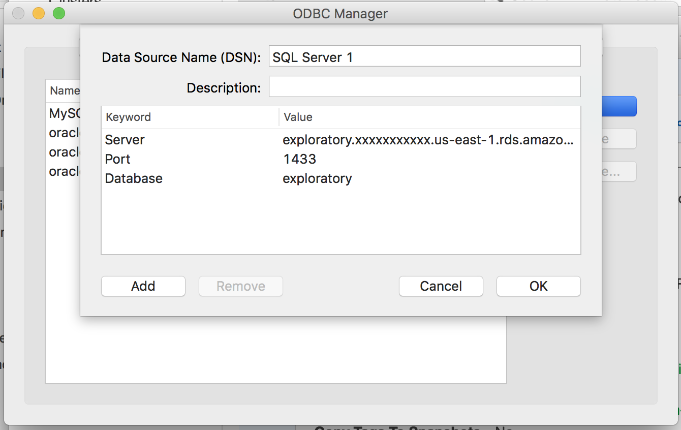 Odbc manager for mac