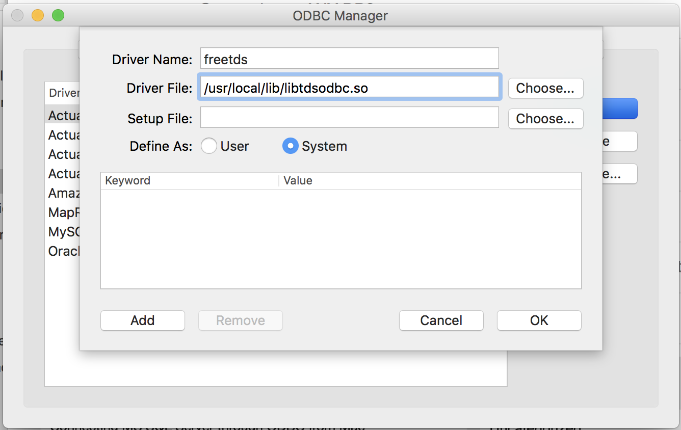 mac odbc driver for access